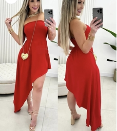 Vestido tomara que caia de bico ponta assimétrico - comprar online