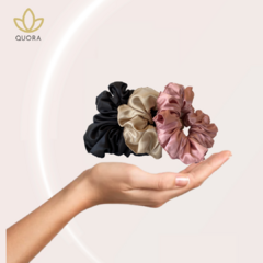 KIT SCRUNCHIES EN SATÉN X3 GRANDES - comprar online