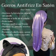 GORRO ANTIFRIZZ EN SATÉN PARA CABELLOS LARGOS - comprar online