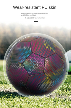 Balón de fútbol reflectante holográfico, balones que brillan en la oscuridad, en internet
