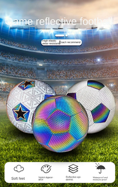 Balón de fútbol reflectante holográfico, balones que brillan en la oscuridad, - comprar en línea