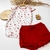 Conjunto Body curto e shorts Flores e Lacinho - loja online