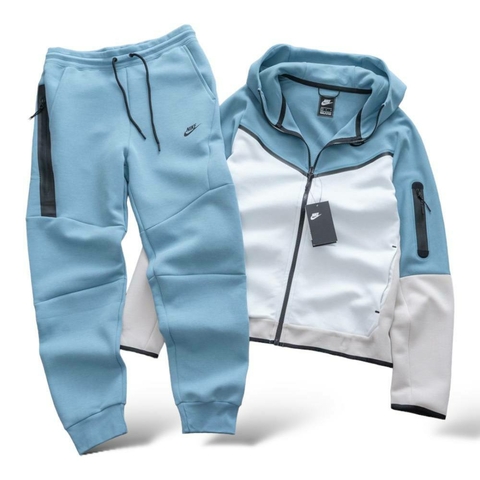 Conjunto Nike Tech Fleece White/Blue