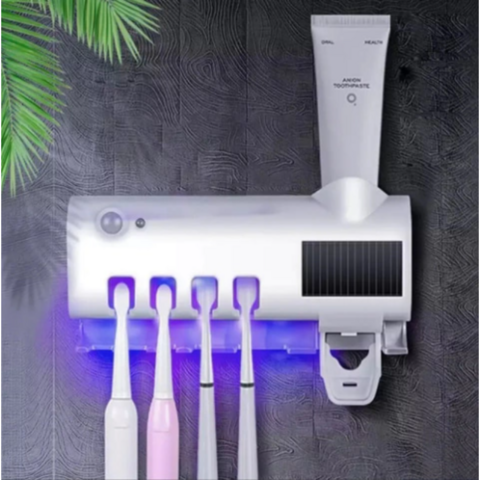 Cepillo de dientes esterilizador UV, exprimidor de pasta de dientes 2 en 1  - ESPACIO DIGITAL