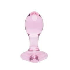 PLUG ANAL DE VIDRO CORAÇÃO ROSA TAMANHO P LIBB - comprar online