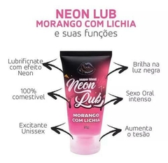 NEON LUB GEL COMESTÍVEL BRILHA EM LUZ NEGRA 30G PEPPER BLEND - loja online