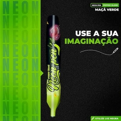 NEON PEN CANETA COMESTÍVEL BRILHA EM LUZ NEGRA 20G PEPPER BLEND - Sensação do Prazer Sex Shop Em Goiânia