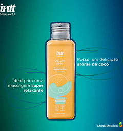 VELVET SKIN ÓLEO PARA MASSAGEM CORPORAL DE COCO TROPICAL 130ML INTT WELLNESS