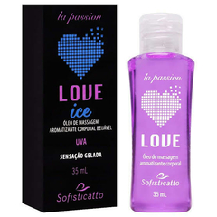 ÓLEO PARA MASSAGEM (BEIJÁVEL) ICE / GEL COMESTÍVEL LOVE - 35ML - SOFISTICATTO - Sensação do Prazer Sex Shop Em Goiânia