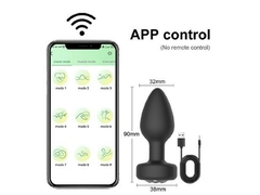 PLUG ANAL EMBORRACHADO COM 10 MODOS DE VIBRAÇÃO (RECARREGÁVEL) APP - IMPORTADO