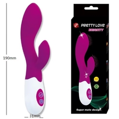 VIBRADOR BRIGHTY PRETTY LOVE EM SILICONE SOLF TOUCH COM ESTIMULADOR SUPER SILENCIOSO 30 VELOCIDADES