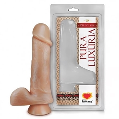 PRÓTESE PURA LUXÚRIA REALÍSTICO COM ESCROTO E VENTOSA 16,2X4,4 CM SEXY FANTASY