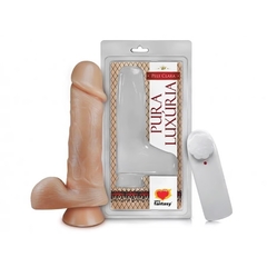 PRÓTESE PURA LUXÚRIA COM VENTOSA VIBRO E ESCROTO 20,5 X 4,7CM SEXY FANTASY