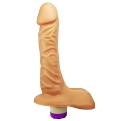 PRÓTESE COM VIBRADOR E ESCROTO FOGO DA PAIXÃO 19X4,5 CM HOT FLOWERS