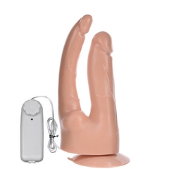 PÊNIS REALÍSTICO DUPLO COM VIBRADOR 18CM E 17 CM SOFT LINE K IMPORT - comprar online