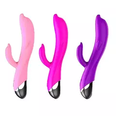 VIBRADOR PONTO G EM FORMATO DE GOLFINHO COM 8 MODOS DE VIBRAÇÃO E 3 INTENSIDADES RECARREGAVEL VIP MIX - (cópia)