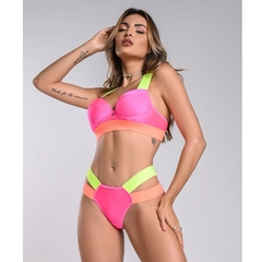 CONJUNTO BIQUINI/ LINGERIE ESTRELA NEON