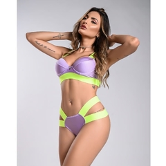 CONJUNTO BIQUINI/ LINGERIE ESTRELA NEON - loja online