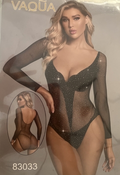 Body Renda Manga longa com strass e brilho - Tela - Tamanho unico - loja online