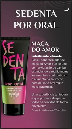 SEDENTA POR ORAL MAÇÃ DO AMOR GEL COMESTÍVEL COM GLITTER 50G PEPPER BLEND