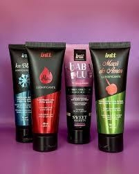 KIT LUBRIFICANTE A BASE DE ÁGUA SABORES: MORANGO HOT, CHICLETE HOT, BABALUB HOT E BLACK ICE - 50ML INTT