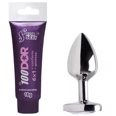 Kit Plug Anal ABS & Gel Excitante Anal Multifunções 100Dor 6X1 18g - For Sexy