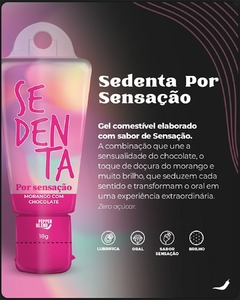 SEDENTA POR SENSAÇÃO GEL COMESTÍVEL SABOR MORANGO COM CHOCOLATE 18G PEPPER BLEND