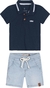 Conjunto Masculino Infantil Camisa Polo e Bermuda Jeans na internet