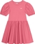 Vestido rosa com manga bufante em tecido de algodão com elastano, ideal para meninas. VALENTINA MODA