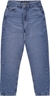 Calça jeans feminina infantil de cintura alta, estilo mom, na cor azul. VALENTINA MODA