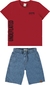 Conjunto Infantil Menino Bermuda Comfort Em Jeans Malwee Kids - comprar online