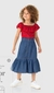 Conjunto Infantil Menina Saia Midi Em Jeans Leve Malwee Kids Vermelho - comprar online