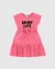 Vestido pink infantil com estampa "ENJOY LIFE" e laço na cintura, ideal para meninas. VALENTINA MODA