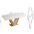 Mesa de Jantar Rute 160cm com 4 Cadeiras - Off White/Carvalho Nobre - Diagonal Móveis e Decorações