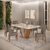 Mesa de Jantar Rute 160cm com 6 Cadeiras - Off White/Carvalho Nobre - comprar online