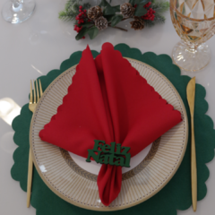 Kit de Natal - Jogo Americano + Anel de Guardanapo + Guardanapo - DeCorações