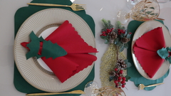 Kit de Natal Feltro - Jogo Americano + Porta Talher + Guardanapo - DeCorações