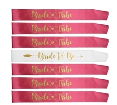 set de 7 Bandas de satin Bride to be y Bride tribe