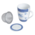 CANECA DE PORCELANA C/TAMPA E FILTRO ELSA AZUL/BRANCA 310ml - comprar online