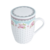 CANECA DE PORCELANA SUPER WHITE C/TAMPA E FILTRO AMELIA VERDE/BRANCA 310ml