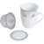 CANECA DE PORCELANA SUPER WHITE C/TAMPA E FILTRO AMELIA VERDE/BRANCA 310ml - comprar online