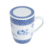 CANECA DE PORCELANA C/TAMPA E FILTRO ELSA AZUL/BRANCA 310ml