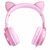 Fone De Ouvido Headset Kitty Ear - Orelha De Gato Rosa Com Microfone Cabo 1.2m Plug P2 Estereo P3 - Ke120r na internet