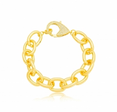 PULSEIRA ELOS FECHO CRAVEJADO DOURADO