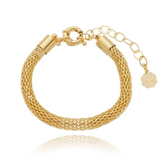 PULSEIRA DE MALHA DOURADA LISA - comprar online