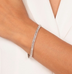 PULSEIRA CRISTAL BAGUETE BRANCO - comprar online