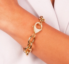 PULSEIRA ELOS FECHO CRAVEJADO DOURADO - comprar online