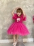 Vestido infantil de tule com strass pink.