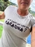 Camiseta maratona baby look cinza