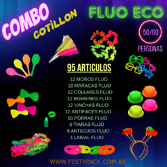 COMBO COTILLON FLUO 95 ARTICULOS (50/60 PERSONAS)